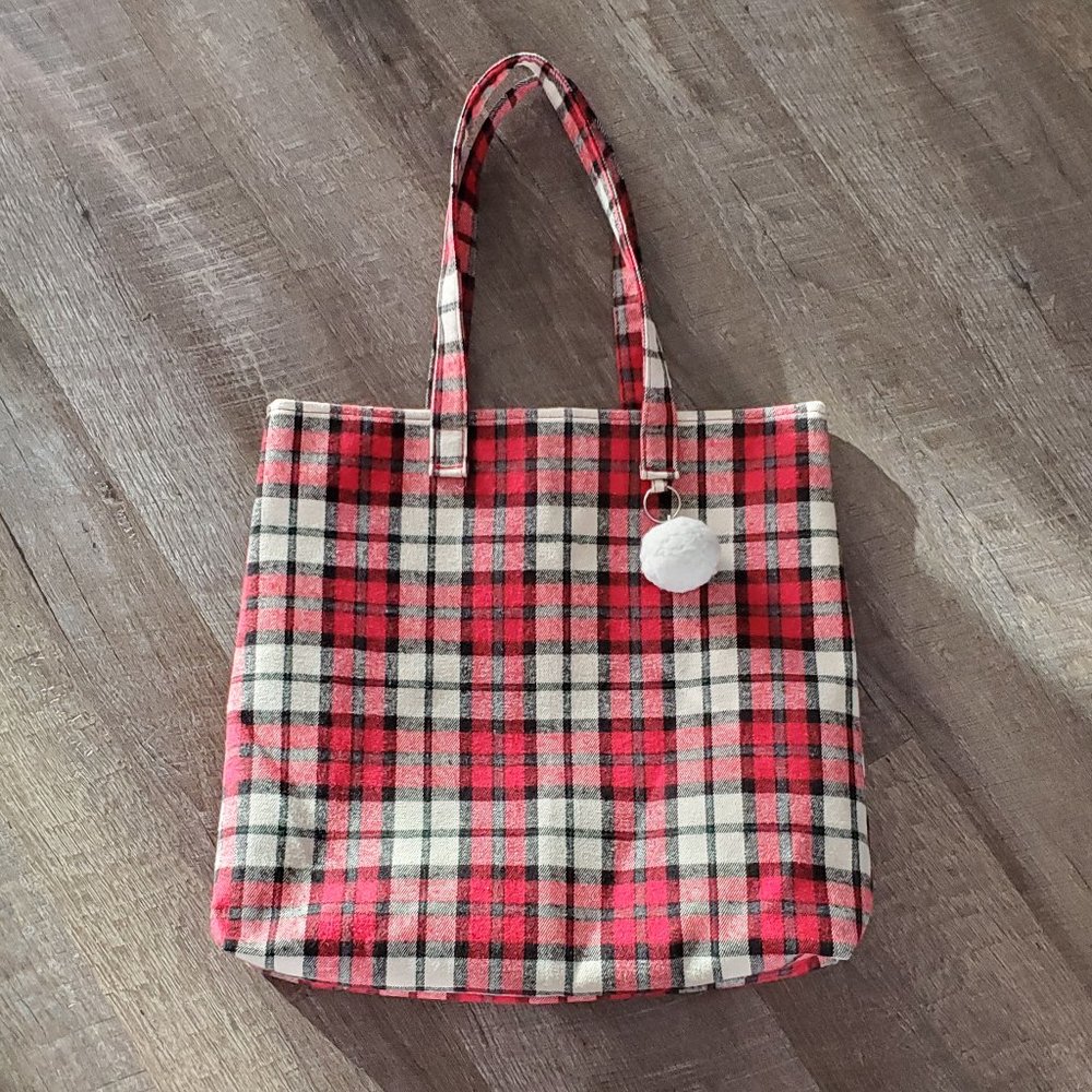 Red Plaid Tote Bag - Picture 1 of 2